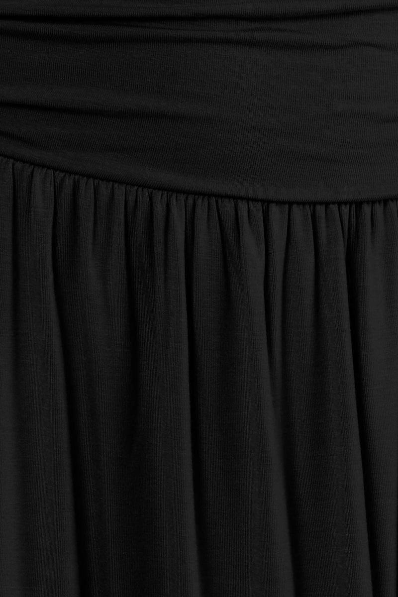 Simlu Black Skirts for Women - Knee Length High Waisted Flowy Aline Pocket Skirt (Size Large, Black) - Image 4